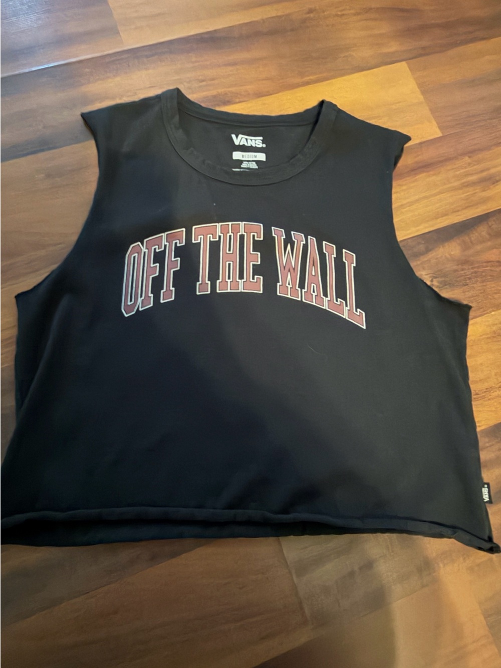 Vans Black 'Off The Wall' Graphic Crop Tank